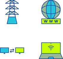 tower and world wide web Icon vector