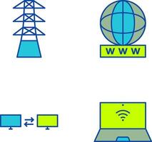 torre y mundo amplio web icono vector