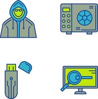 Safe Box and Hacker Icon vector