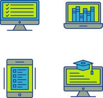 Online Checklist and Online Library Icon vector