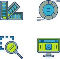 Pie Chart and Pantone Icon vector