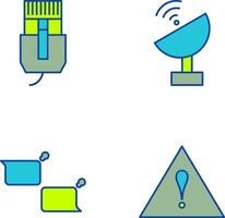 Internet cable y satélite icono vector