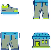 Zapatos y pantalones icono vector