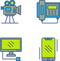 Movie camera and Telephone Icon vector