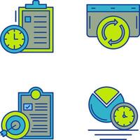 Time Management and Refresh Icon vector