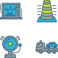 noray y ekg monitor icono vector