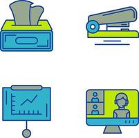 Tissue Box and Stapler Icon vector