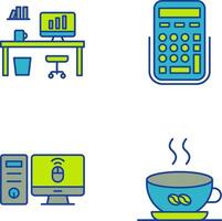 Office Desk and Calculator Icon vector