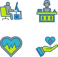 Computer Worker and Office Reception Icon vector