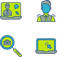 Online Job and Manager Icon vector