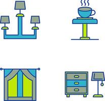 Lamp and Coffee Table Icon vector