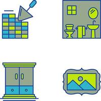 Brickwall and Bathroom Icon vector