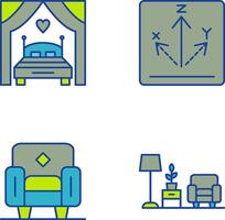 cama y eje icono vector