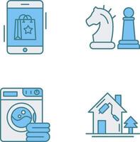 Online Shopping and Chess Piece Icon vector