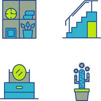 Bookshelf and Stairs Icon vector