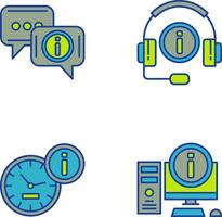 chat box and informatiion Icon vector