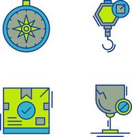 compass and hook Icon vector