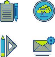 clipboard and cloud data Icon vector