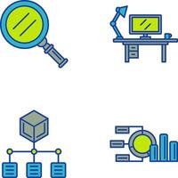 buscar y espacio de trabajo icono vector