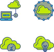 Laptop and Cloud Icon vector