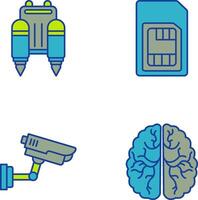 Jetpack and Sim Card Icon vector