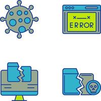 virus y error código icono vector