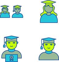 Graduates and Female Graduate Icon vector