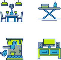 Iron Board and Table Icon vector