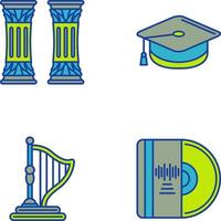 Column and Mortarboard Icon vector