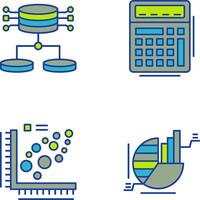 Structured Data and Calculator Icon vector