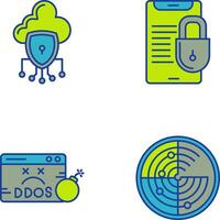 Data Protection and Smart Phone Icon vector