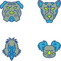 Bulldog and leopard Icon vector