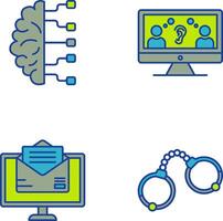 Brain and Listening Icon vector