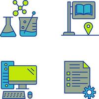 Sign Board and Chemistry Icon vector