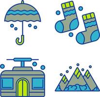 Umbrella and Winter Socks Icon vector