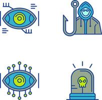 Eye Recongnition and Phishing Icon vector