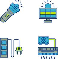 Flashlight and Solar Icon vector