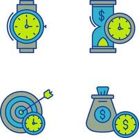 Wrist Watch and Time is Money Icon vector