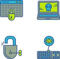 Hacking and Laptop Icon vector