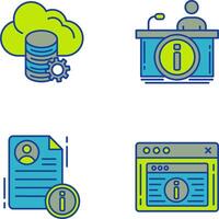 cloud data and information desk Icon vector