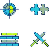 Target and Puzzle Piece Icon vector