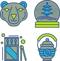 Polar Bear and Snow Globe Icon vector