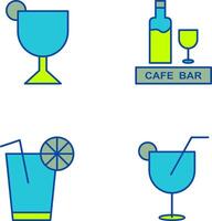 bebidas café y Jerez icono vector