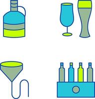 moon shine and beer glasses Icon vector