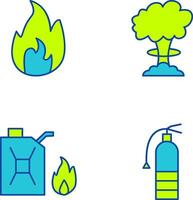 flame and bomb blast Icon vector