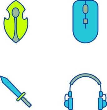 Game Character and Mouse Icon vector