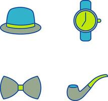 Hat and Watch Icon vector