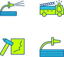 spraying water and fire truck Icon vector