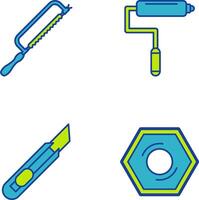 Hacksaw and Paint Roller Icon vector