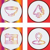 Bowling and Carabiner Icon vector